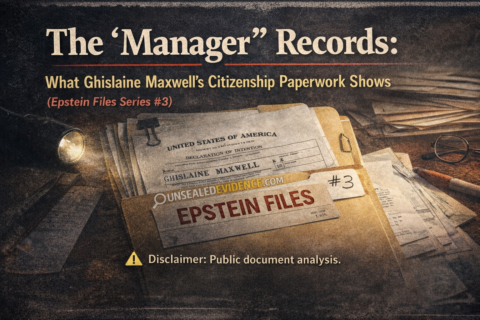 The “Manager” Records: What Ghislaine Maxwell’s Citizenship Paperwork Shows (Epstein Files Series #2) cover image